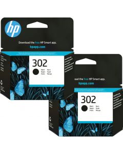 HP 302 Black Ink Cartridge Twin Pack