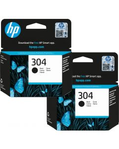 HP 304 Black Ink Cartridge Twin Pack