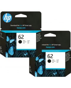 HP 62 Black Ink Cartridge Twin Pack