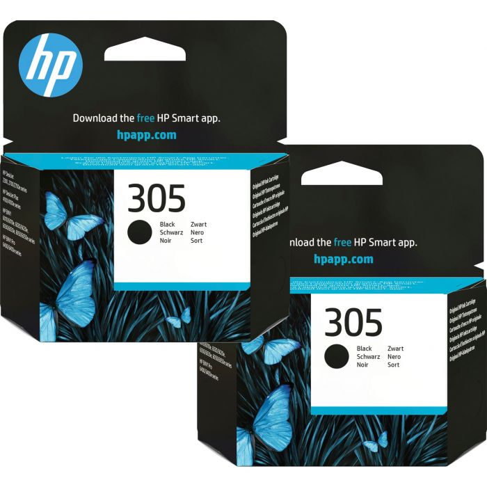 HP 305 Black Ink Cartridge Twin Pack